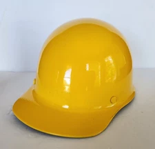 MSA Skullgard Fiberglass Yellow Size MED Hard Hat USA 90's Vintage EXCELLENT 
