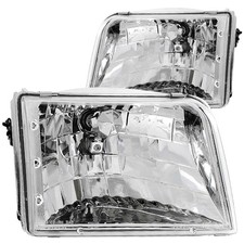 Anzo For 1993-1997 Ford Ranger Crystal Headlights Chrome Anzo For 1993-1997 Ford Ranger Crystal Headlights Chrome