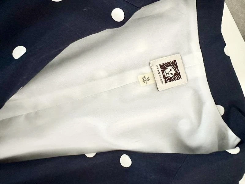 Women Anne Klein Dress Navy Cotton 38 / M / 46 - Bild 4 von 4
