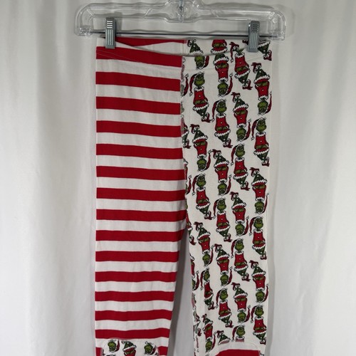 Hanna Anderson The Grinch Pajama Pants Girls 14 Red White Striped Organic Cotton - Picture 2 of 9