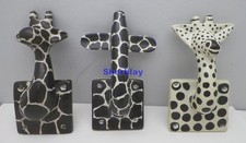 Vintage Giraffe Wall Hook Ceramic Set of 3 for Kids Room Decor