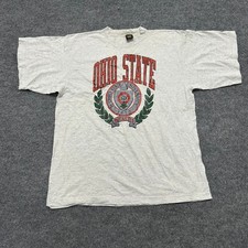 PM T-Shirt Mens Size XL Heather Grey Ohio State University Cotton USA Made Rip