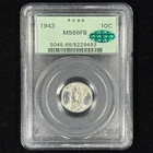 1943 10C MS66 FB CAC Mercury Silver Dime - PCGS OGH - Nice Under-graded Gem PQ