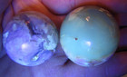 2 SAKURA AGATE SPHERES 1.6in 1.44in FLUORESCENT W/STANDS MADAGASCAR #031 — photo 3