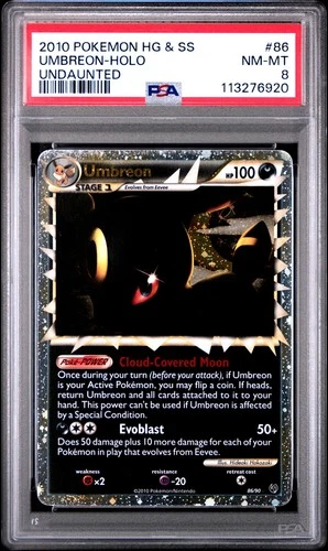 2010 POKEMON UNDAUNTED UMBREON PRIME #86 ULTRA RARE PSA 8 NM #113276920