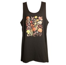 Shein Curve Women's Pullover Tank Dress 1XL Black/Multicolor Floral Sleeveless
