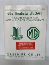 The Roadster Factory Triumph MGB-GT Parts Catalogue - January 1991 VGC