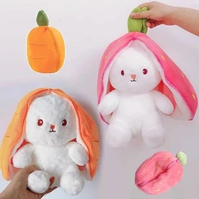 Strawberry Carrot Bunny Plush   Soft Gift Toy for Girls and Kids