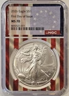 2026 First Day Of Issue American Silver Eagle NGC MS70 In FLAGCORE - Beautiful!