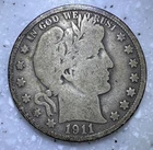 1911-D  Barber, Liberty Head, Morgan Half Dollar,  VG - Nice Coin!!