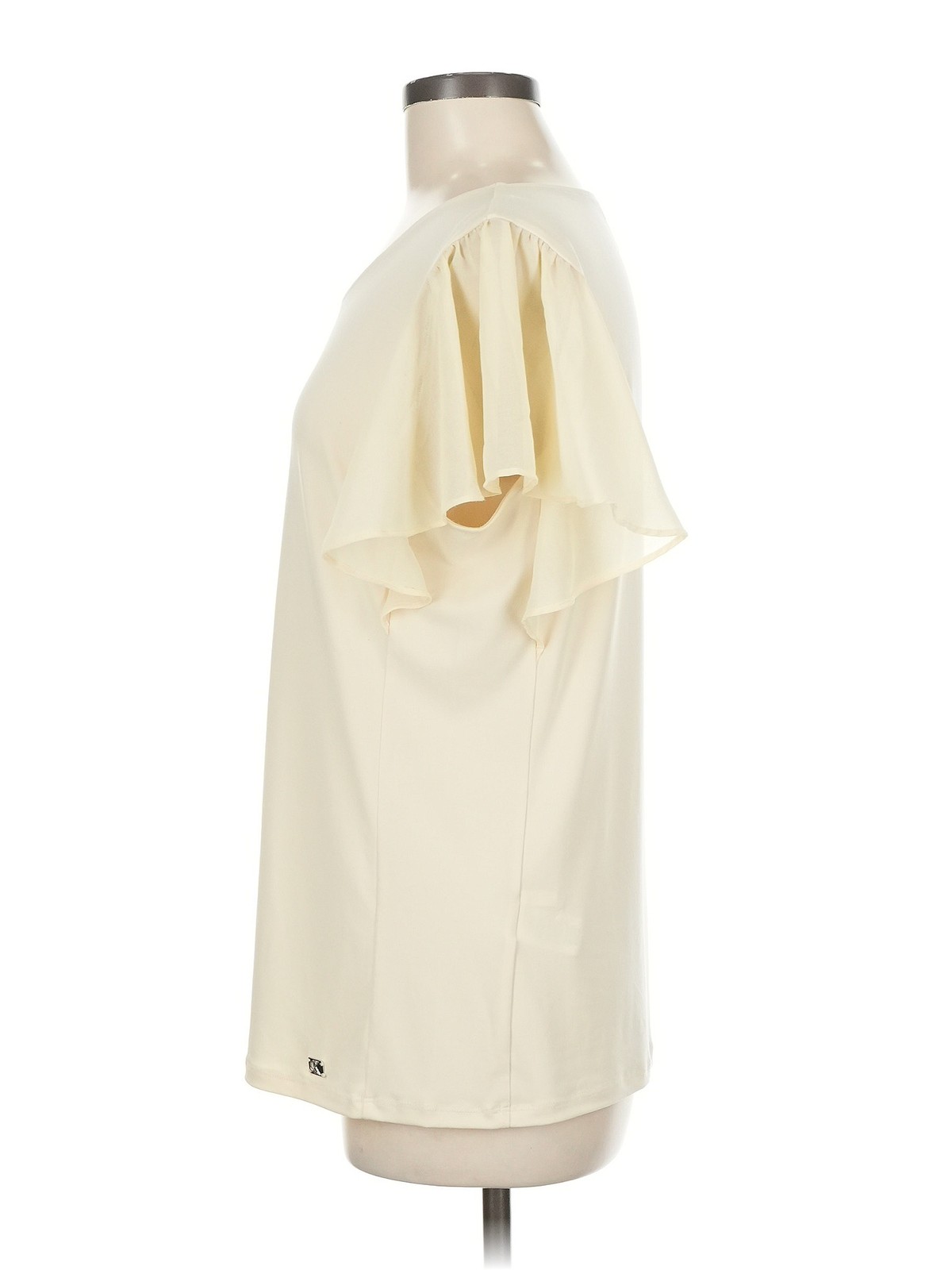 Calvin Klein Women Ivory Short Sleeve Top M thumbnail 4