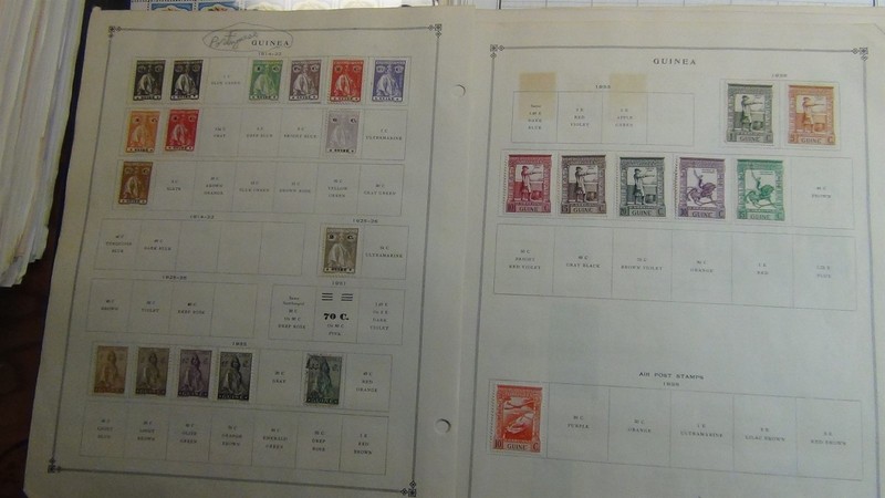 Stampsweis Guinea collection on Scott and Harris pages est 255 Stamps