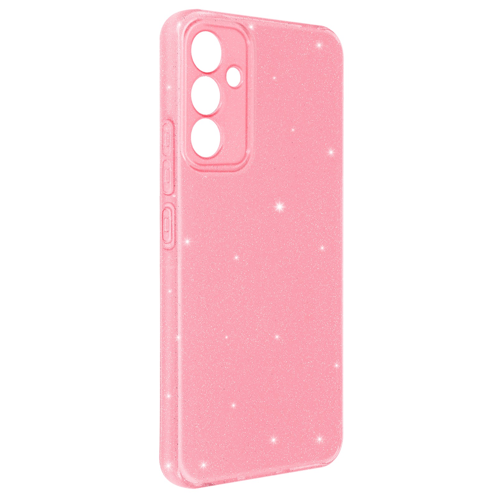 Coque silicone paillettes pour Galaxy S23 FE antichoc avec bords surélevés rose