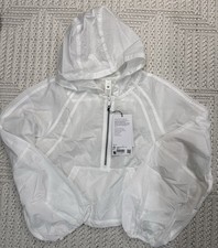 NWT Lululemon Scuba Cropped Anorak Jacket White WHT Size 6 Water Resistant