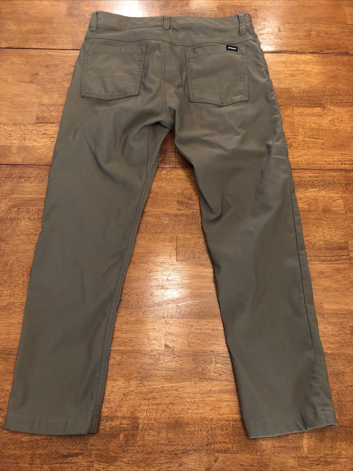 prAna Brion Pants Mens 31x28 Brown Chino Outdoor Hiking Nylon Stretch Slim Fit
