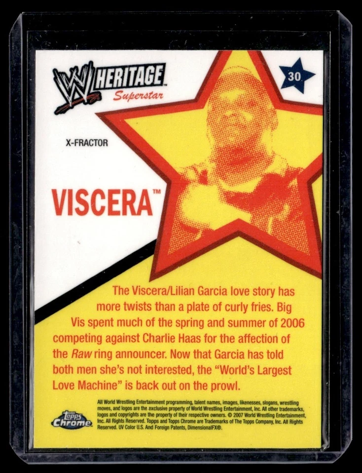2007 Topps Chrome Heritage II WWE Xfractor Viscera #30 - Image 2 of 2