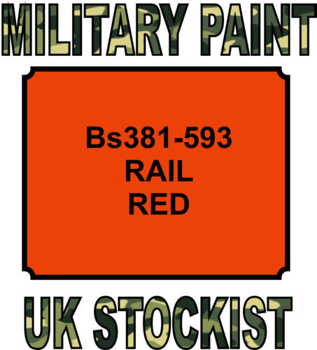 BS381-593 RAIL RED MILITARY PAINT METAL STEEL HEAT RESISTANT ENGINE  VEHICLE  - Picture 1 of 1