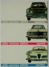 1962 Alfa Romeo 2600 Berlina/Sprint/Spider Original Sales Brochure in German 106