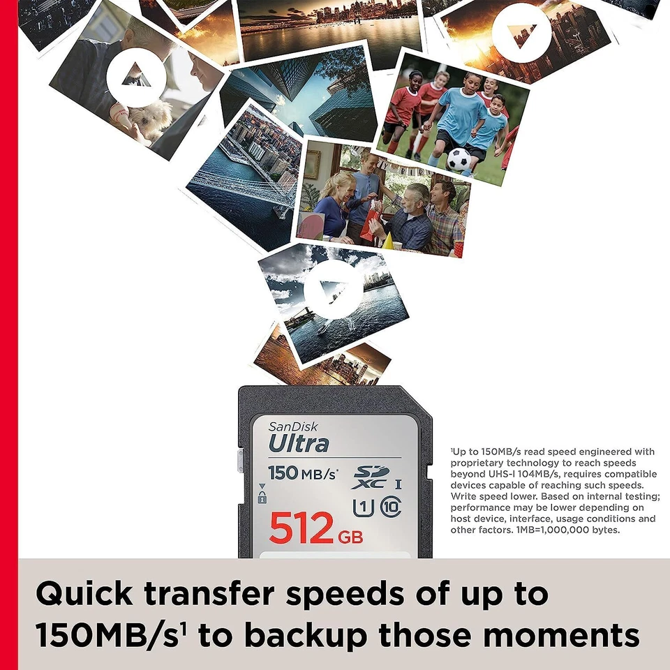SanDisk SD Card 128GB 256GB 512GB Ultra Extreme PRO SDXC SDHC Camera Memory 4K - image 2 of 4