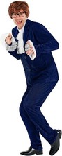 Men s 60s Austin Powers Costume Adult Blue Gigolo Swinger Spy Suit Halloween