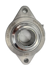 EDT Corp. Stainless Steel 2 Bolt Flange Food Grade Bearing: SUCFL209-28, 1 5/8"