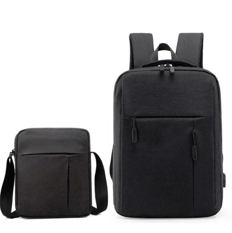 2Pcs Set School Laptop Backpack Business Travel Waterproof Bag