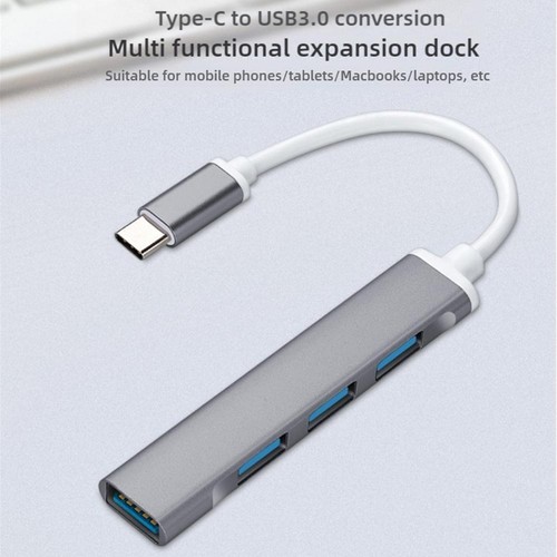 Type C USB Hub 4-Port USB 3.0 Data Hub Adapter Portable E3V3 I2Z5 C6D6 F9X1 - Picture 4 of 8