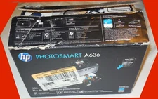 HP Photosmart A636 Printer~150+ Pieces Photo Paper~Box~Manuals~Very Good 