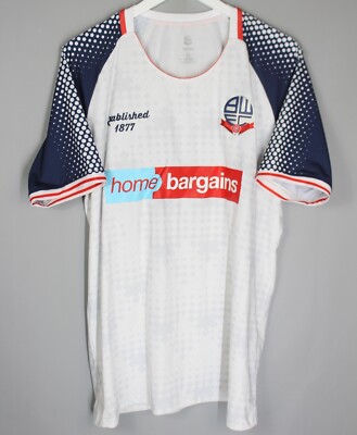 Maillot Domicile Bolton Wanderers 2018/2019 Taille 3XL Homme - Marque Macron, Couleur Blanc, Neuf