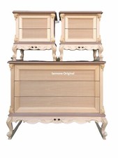 COMO' COMODINI TRITTICO    BAROCCO  GREZZO O LUCIDATO IN PRONTA CONSEGNA.