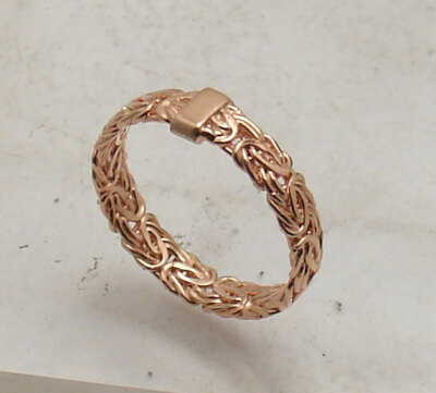 Solid Byzantine Band Ring 14K Rose Gold Plated Sterling Silver QVC Sizes 