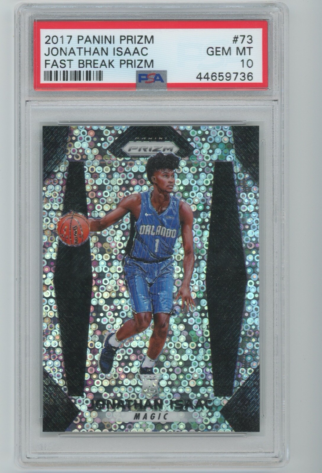 Jonathan Isaac 2017 Prizm FAST BREAK PRIZM RC PSA10 GEM MINT **Low Pop**  b