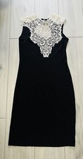 Boutique Women’s Black Lace Neck Bodycon Dress Size S BNWT