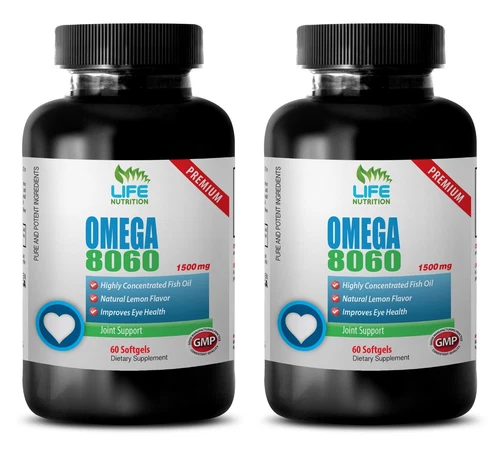 reduce LDL levels - Omega 8060 1500mg 2 Bottles - general wellness vitamin