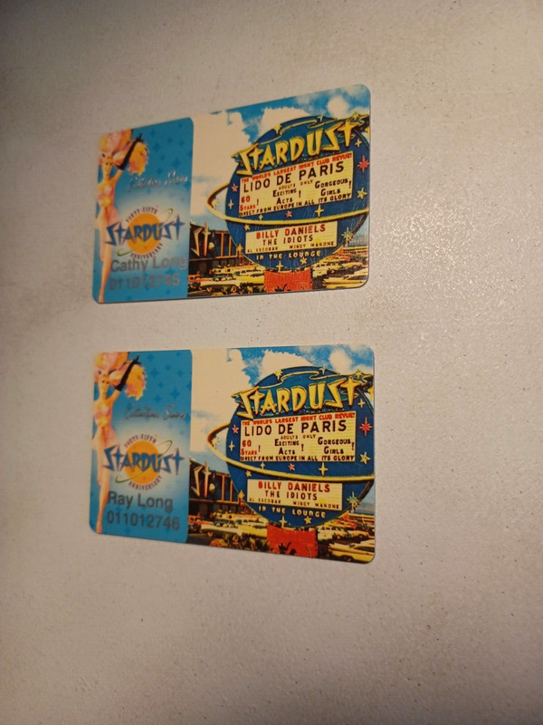 STARDUST RESORT & CASINO LAS VEGAS 45th ANNIVERSARY PLAYERS CLUB CARDS