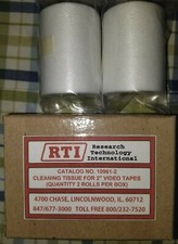 2 Rolls of Tissue 2" Reel to Reel Video Tape Cleaners 50 more Cleaning Time 