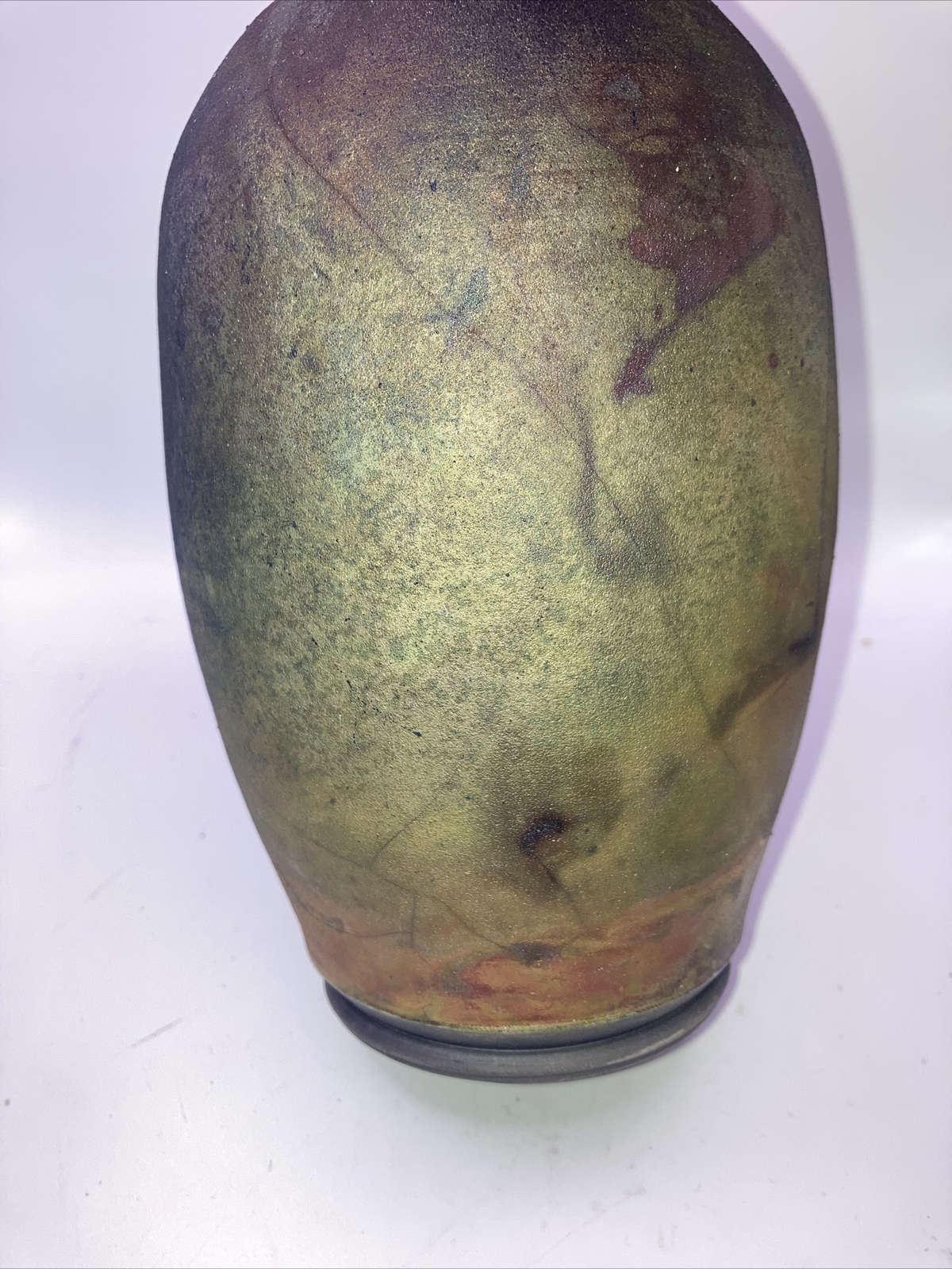 Signed Ron Aubuchon Raku Pottery Vase W/Original Letter From Artist “07 ...