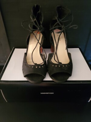 black suede ankle strap