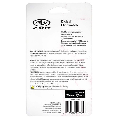 Cronometro digitale Athletic Works Performance - Nero (AW-3915R) - Foto 3 di 12