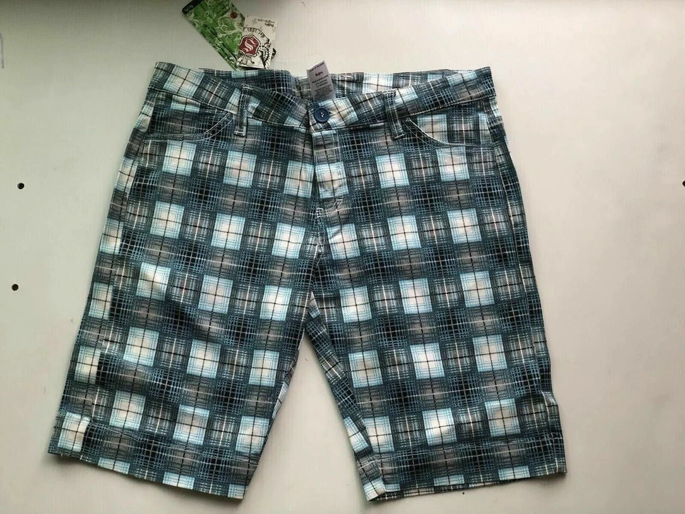 Shorty Juniors Blue Plaids Shorts Multi Size Colors RL - Image 4 of 4