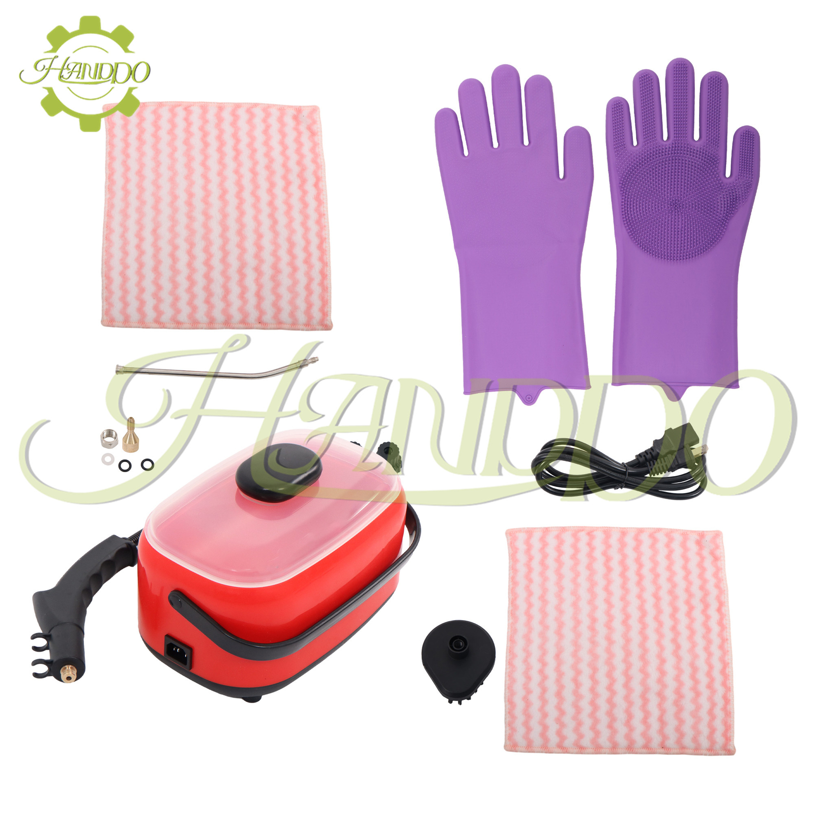 2500w 1500ml 110V High Pressure Steam Cleaner Machine Portable (Red)