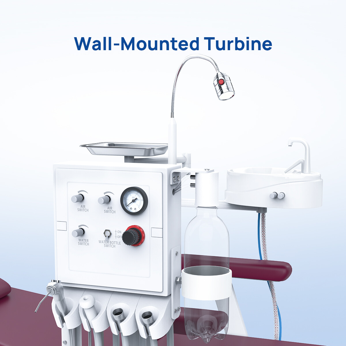 Portable Dental Delivery Unit System Rolling Case Air Compressor Suction/Chair