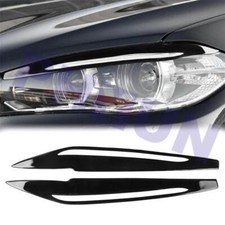 2 Pcs Piano Black Headlight Eyelid Cover Eyebrows Trim For Bmw X5 F15 2014-2018