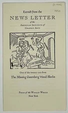 Press of the Woolly Whale / PROSPECTUS for 'The Missing Gutenberg Wood Blocks'