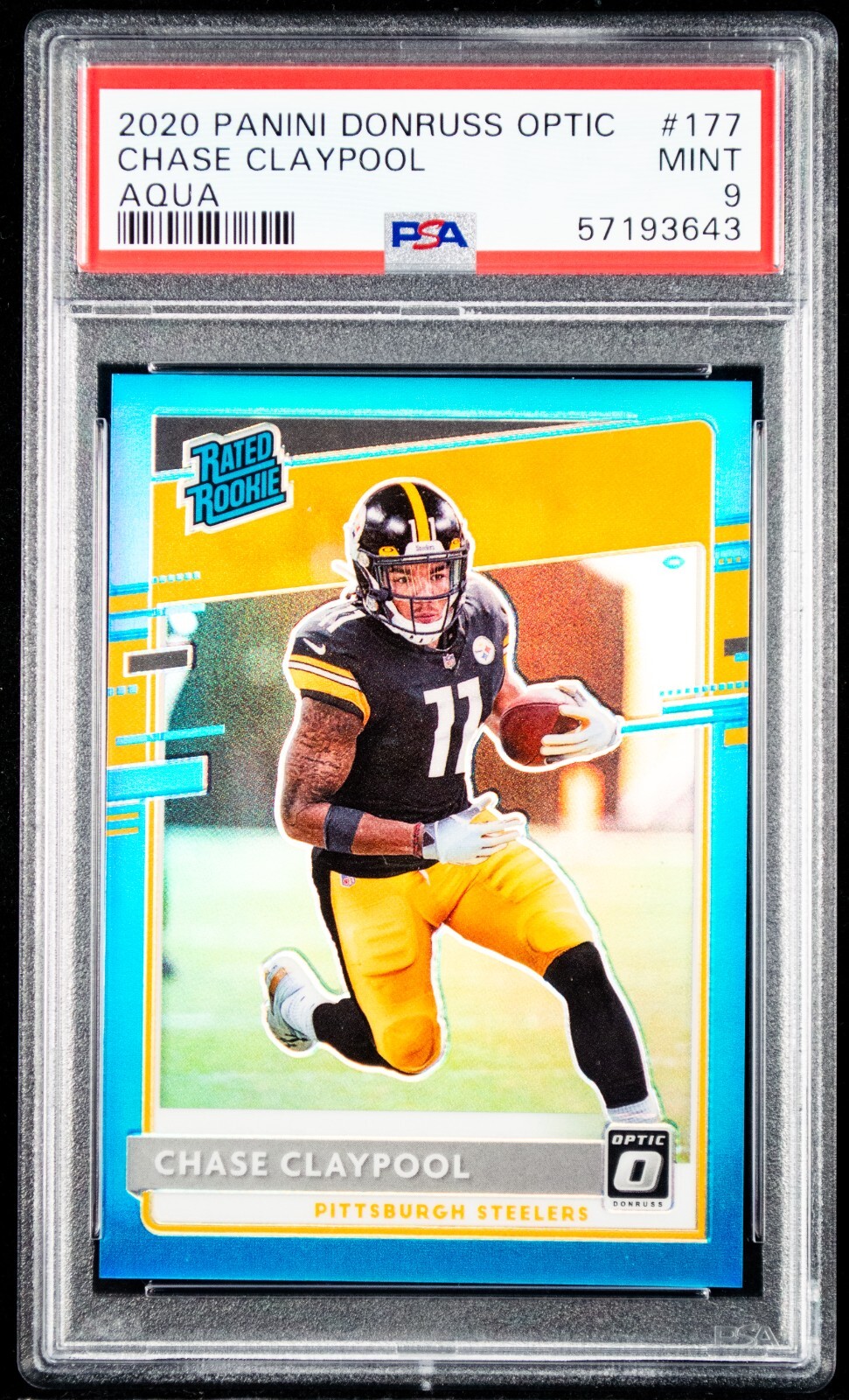 2020 Panini Donruss Optic Chase Claypool #177 PSA 9 214/299 AQUA ROOKIE LOW POP