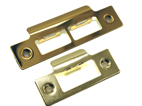 Door Strike Plate Brassed Mortice Latch 114mm or 75mm L Pack of 1 2 3 4 5 or 10 - Picture 13 of 13