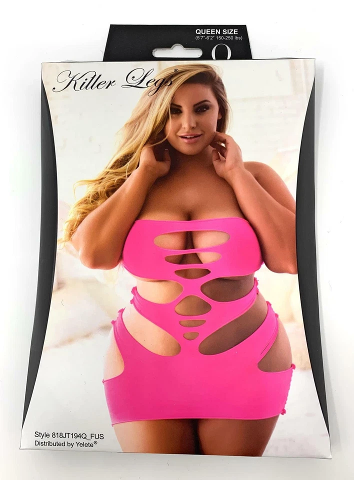 Mini Vestido Killer Legs Talla Grande Lencería Recortado 818JT194Q Rosa Fucsia Reina Foto 4 de 4