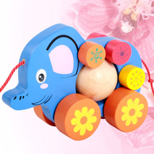 1PC Funny Traction Toy Cartoon Elephant Pulling Cart Toy Creative - 第 1/11 張圖片
