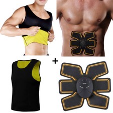 CANOTTA UOMO + ELETTROSTIMOLATORE GYM TRAINING MAGLIA DIMAGRANTE PALESTRA