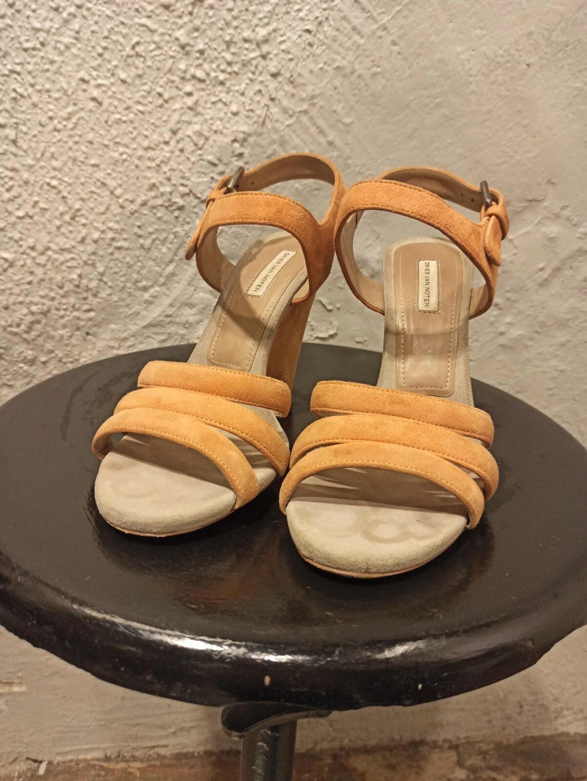 VANS SANDALI IN PELLE SCAMOSCIATA TACCO ALTO DRIES VAN NOTEN ARANCIONE TAGLIA: 37 5 (EU) USATI!!!